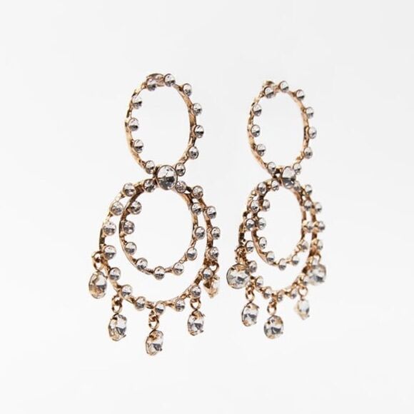 ZARA RHINESTONE EARRINGS  - Picture 6 of 7